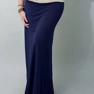 Boden Navy Blue Jersey Maxi Skirt